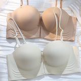 Maxbell Front Closure Bra Women Nonslip Wireless Bra for Daily Work Commuting Travel L