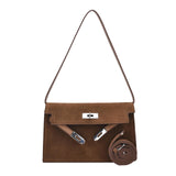 Maxbell Women Shoulder Bag Lightweight Pouch Crossbody Bag for Street Vacation Party Dark Brown