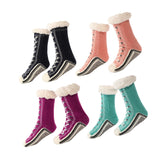 Maxbell Womens Fuzzy Socks Stocking Thermal Floor Socks for Bedroom Living Room Home Black