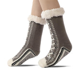 Maxbell Womens Fuzzy Socks Stocking Thermal Floor Socks for Bedroom Living Room Home Black