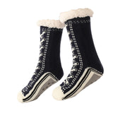 Maxbell Womens Fuzzy Socks Stocking Thermal Floor Socks for Bedroom Living Room Home Black