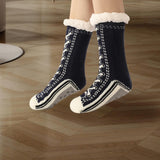 Maxbell Womens Fuzzy Socks Stocking Thermal Floor Socks for Bedroom Living Room Home Black