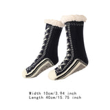 Maxbell Womens Fuzzy Socks Stocking Thermal Floor Socks for Bedroom Living Room Home Black