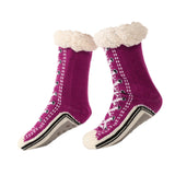 Maxbell Womens Fuzzy Socks Stocking Thermal Floor Socks for Bedroom Living Room Home Purple