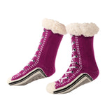 Maxbell Womens Fuzzy Socks Stocking Thermal Floor Socks for Bedroom Living Room Home Purple