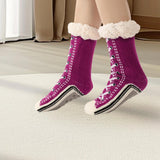 Maxbell Womens Fuzzy Socks Stocking Thermal Floor Socks for Bedroom Living Room Home Purple