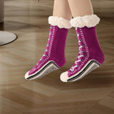 Maxbell Womens Fuzzy Socks Stocking Thermal Floor Socks for Bedroom Living Room Home Purple