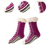 Maxbell Womens Fuzzy Socks Stocking Thermal Floor Socks for Bedroom Living Room Home Purple