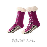 Maxbell Womens Fuzzy Socks Stocking Thermal Floor Socks for Bedroom Living Room Home Purple