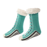 Maxbell Womens Fuzzy Socks Stocking Thermal Floor Socks for Bedroom Living Room Home Blue