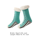 Maxbell Womens Fuzzy Socks Stocking Thermal Floor Socks for Bedroom Living Room Home Blue