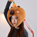 Maxbell Capybara Headgear Hat Cosplay Toy Cap for Birthday Stage Performance Holiday