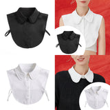 Maxbell Ruffle Fake Collar False Collar for Women Half Top Stylish Detachable Collar Black