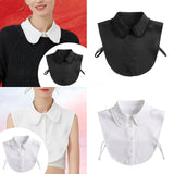 Maxbell Ruffle Fake Collar False Collar for Women Half Top Stylish Detachable Collar Black