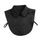 Maxbell Ruffle Fake Collar False Collar for Women Half Top Stylish Detachable Collar Black