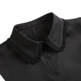 Maxbell Ruffle Fake Collar False Collar for Women Half Top Stylish Detachable Collar Black