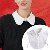 Maxbell Ruffle Fake Collar False Collar for Women Half Top Stylish Detachable Collar White