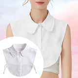 Maxbell Ruffle Fake Collar False Collar for Women Half Top Stylish Detachable Collar White