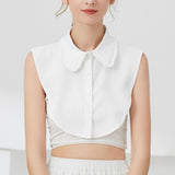 Maxbell Ruffle Fake Collar False Collar for Women Half Top Stylish Detachable Collar White