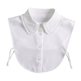 Maxbell Ruffle Fake Collar False Collar for Women Half Top Stylish Detachable Collar White