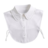 Maxbell Ruffle Fake Collar False Collar for Women Half Top Stylish Detachable Collar White