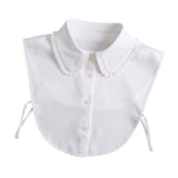 Maxbell Ruffle Fake Collar False Collar for Women Half Top Stylish Detachable Collar White