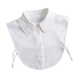 Maxbell Ruffle Fake Collar False Collar for Women Half Top Stylish Detachable Collar White