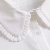 Maxbell Ruffle Fake Collar False Collar for Women Half Top Stylish Detachable Collar White