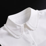 Maxbell Ruffle Fake Collar False Collar for Women Half Top Stylish Detachable Collar White