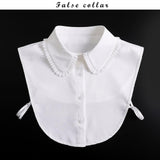 Maxbell Ruffle Fake Collar False Collar for Women Half Top Stylish Detachable Collar White