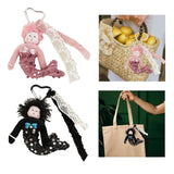 Maxbell Sequins Mermaid Doll Pendant Keychain Bag Pendant for Car Keys Travel Wallet Pink