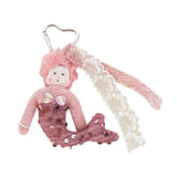 Maxbell Sequins Mermaid Doll Pendant Keychain Bag Pendant for Car Keys Travel Wallet Pink