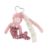 Maxbell Sequins Mermaid Doll Pendant Keychain Bag Pendant for Car Keys Travel Wallet Pink