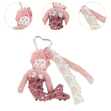 Maxbell Sequins Mermaid Doll Pendant Keychain Bag Pendant for Car Keys Travel Wallet Pink