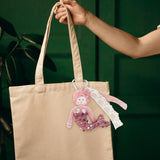 Maxbell Sequins Mermaid Doll Pendant Keychain Bag Pendant for Car Keys Travel Wallet Pink