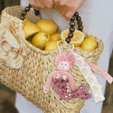 Maxbell Sequins Mermaid Doll Pendant Keychain Bag Pendant for Car Keys Travel Wallet Pink