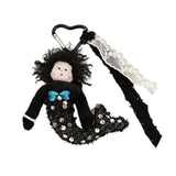 Maxbell Sequins Mermaid Doll Pendant Keychain Bag Pendant for Car Keys Travel Wallet Black