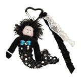 Maxbell Sequins Mermaid Doll Pendant Keychain Bag Pendant for Car Keys Travel Wallet Black