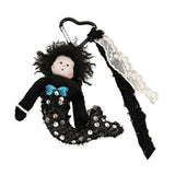 Maxbell Sequins Mermaid Doll Pendant Keychain Bag Pendant for Car Keys Travel Wallet Black