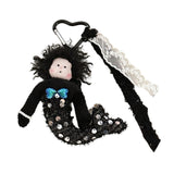 Maxbell Sequins Mermaid Doll Pendant Keychain Bag Pendant for Car Keys Travel Wallet Black