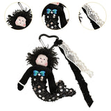 Maxbell Sequins Mermaid Doll Pendant Keychain Bag Pendant for Car Keys Travel Wallet Black