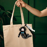 Maxbell Sequins Mermaid Doll Pendant Keychain Bag Pendant for Car Keys Travel Wallet Black