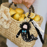 Maxbell Sequins Mermaid Doll Pendant Keychain Bag Pendant for Car Keys Travel Wallet Black