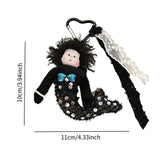 Maxbell Sequins Mermaid Doll Pendant Keychain Bag Pendant for Car Keys Travel Wallet Black
