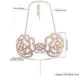 Maxbell Rhinestone Rose Body Chain Bra Creative for Fancy Dress Cosplay Celebrations
