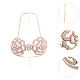 Maxbell Rhinestone Rose Body Chain Bra Creative for Fancy Dress Cosplay Celebrations