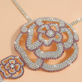 Maxbell Rhinestone Rose Body Chain Bra Creative for Fancy Dress Cosplay Celebrations