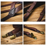 Maxbell Leather Suspenders Gift Trousers Brace for Chorus Dress Pants Formal Events