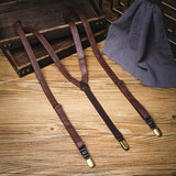 Maxbell Leather Suspenders Gift Trousers Brace for Chorus Dress Pants Formal Events