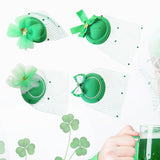 Maxbell Irish Festival Mini Party Fascinator Hat Hair Clips Barrettes Decor Headwear Mesh Decor